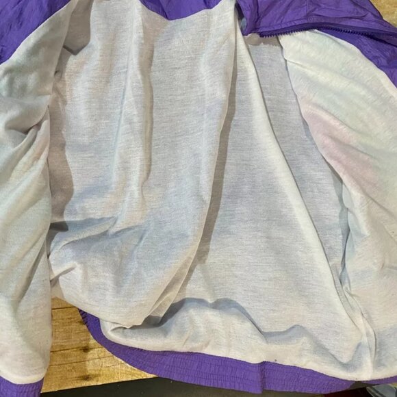 Vintage Jacket 80s Women L Ruffles Purple Costume Party Size Large Second Wind - Picture 9 of 11
